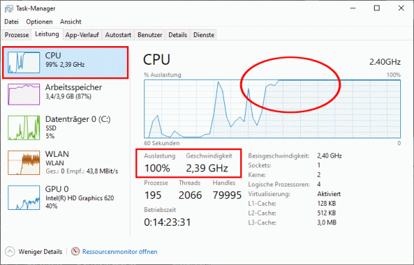 Videokonferenz - überlastete CPU