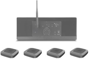 Konferenzraum Mikrofone Übersicht 4 wireless Mikrofone mit AEC